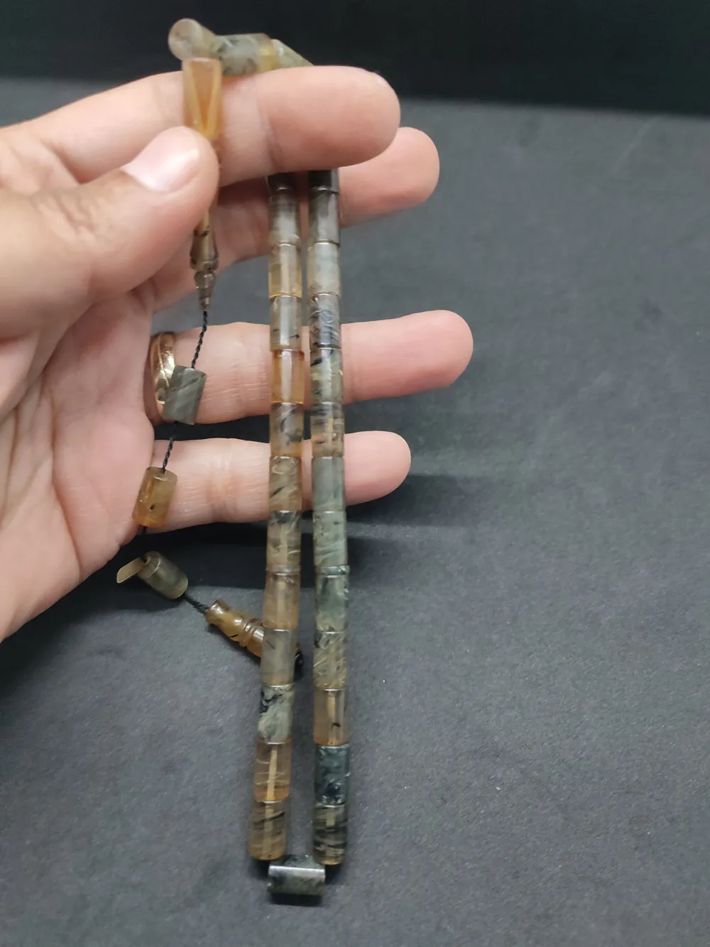 Uğur Şener Usta Eseri̇ 0.6 Şeffaf Deli̇m Çi̇ft Kat Ci̇lalı Ok Gi̇bi̇ Sıkma Kehri̇bar küçük resim 4