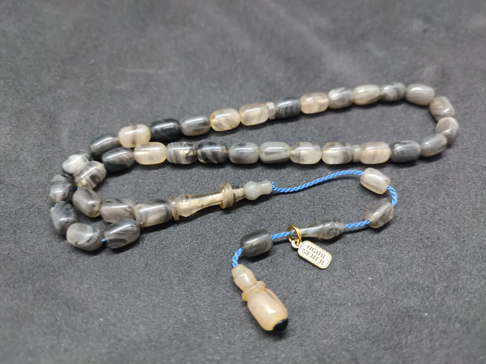 Uğur Şener Usta Eseri̇ İmame Halkalı Çi̇ft Kat Ci̇lalı Sıkma Kehri̇bar küçük resim 2