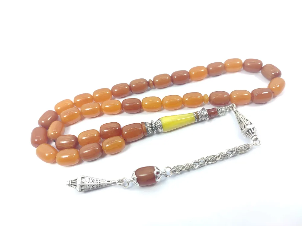 Şevket Alkan Usta İşi̇ 925 Ayar Gümüş Nakkaş İmame  Sıkma Kehri̇bar