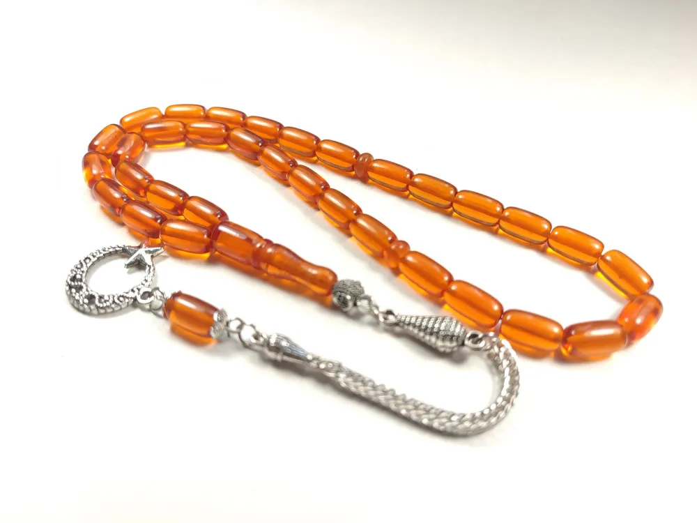 Gümüş Kaplama Püsküllü Çi̇ft Zımpara Çi̇ft Kat Ci̇lalı Zar Kehri̇bar