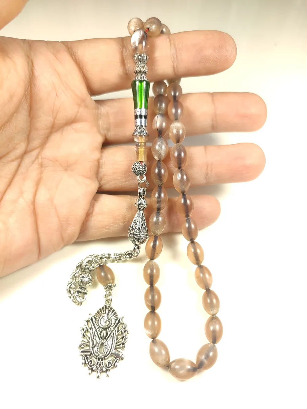 925 Ayar Gümüş Nakkaş İp Yolu Eski̇tme Multi̇ Color Sıkma Kehri̇bar küçük resim 4