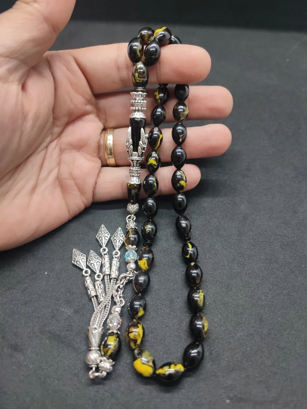 Zeyn Usta Eseri̇ Gümüş Nakkaş İmame Pençe Model Sıkma Kehri̇bar küçük resim 5