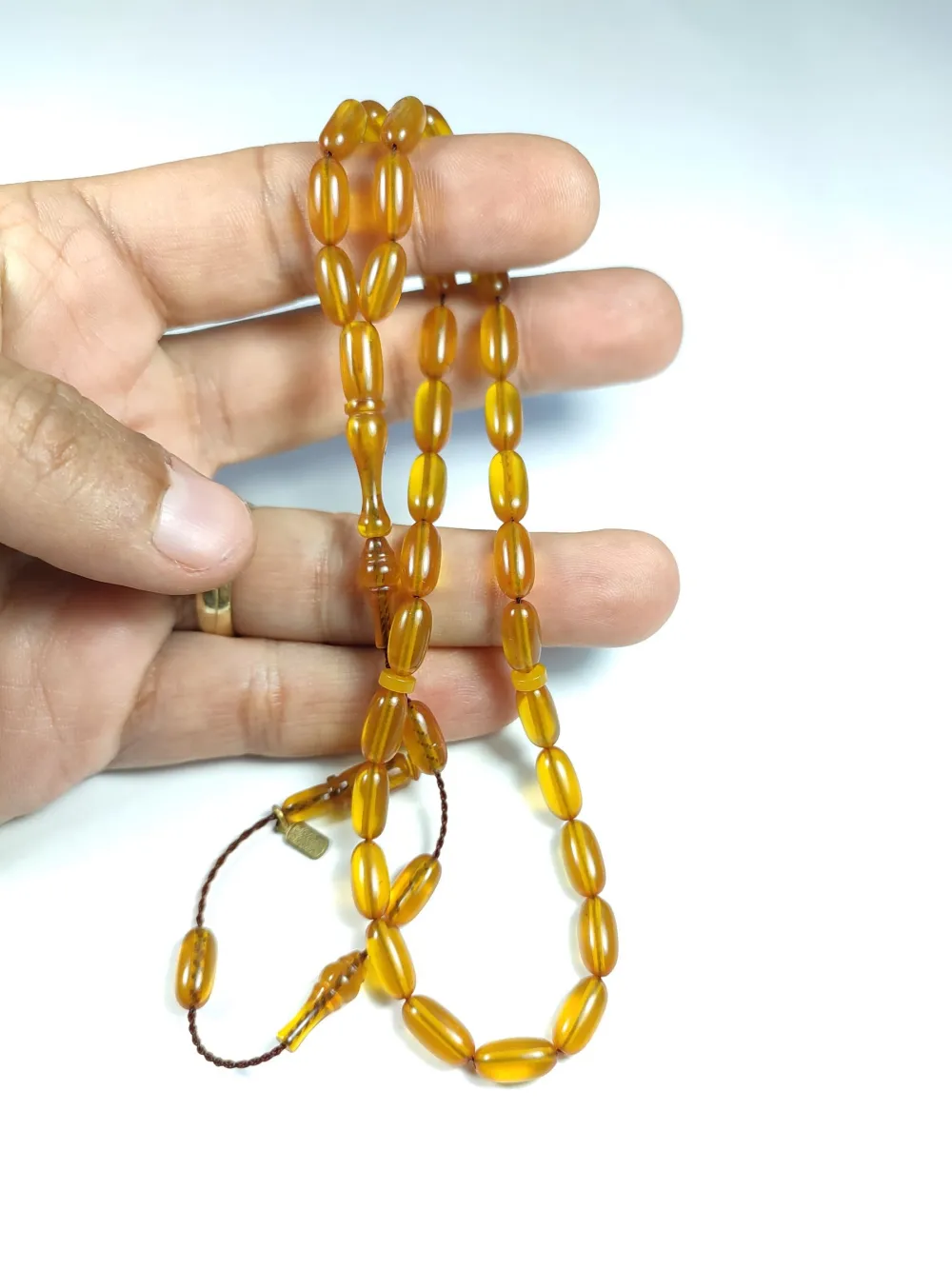 Mehmet Mercan Usta İşi̇ İmzalı 0.6 Mi̇li̇m Şeffaf Deli̇m Alman Zar Kehri̇bar küçük resim 5