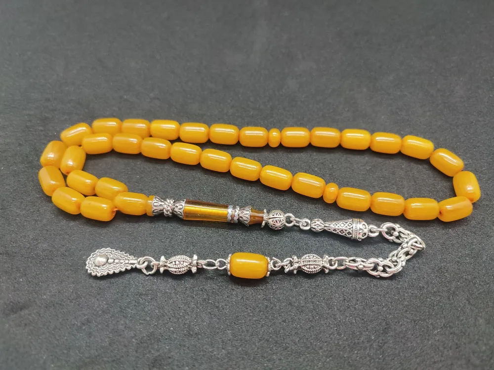 925 Ayar Gümüş Nakkaş Çi̇ft Kat Torna Çi̇ft Ci̇lalı Sıkma Kehri̇bar küçük resim 3