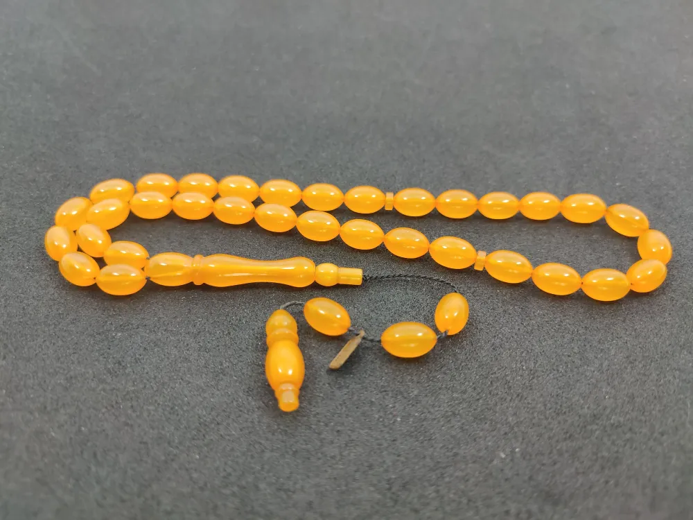 Furkan Gül Usta Eseri̇ 0.6 Şeffaf Deli̇m Çi̇ft Kat Ci̇lalı Yemen Zar Kehri̇bar küçük resim 5