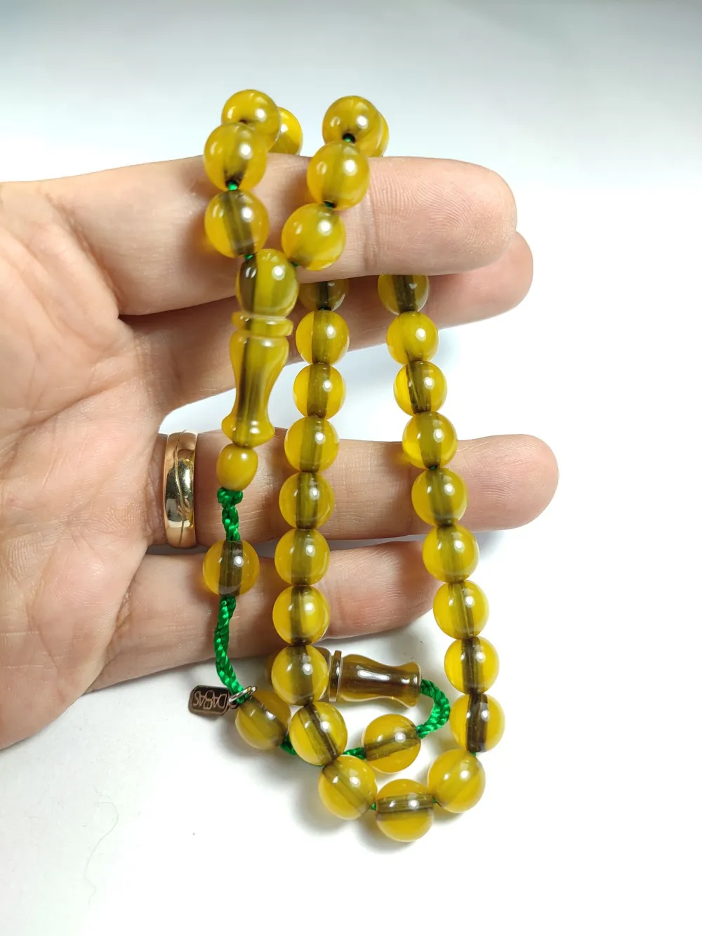 Dabbas Usta İşi̇ İmzalı (İmzası Gümüştür) Sıkma Kehri̇bar küçük resim 4