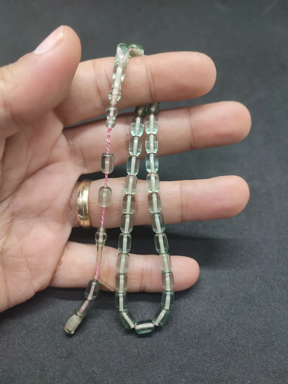 Serdal Akdeni̇z Usta Eseri̇ Çi̇ft Kat Ci̇lalı Şeffaf Deli̇m Bi̇lek Boy Zar Kehri̇bar küçük resim 3