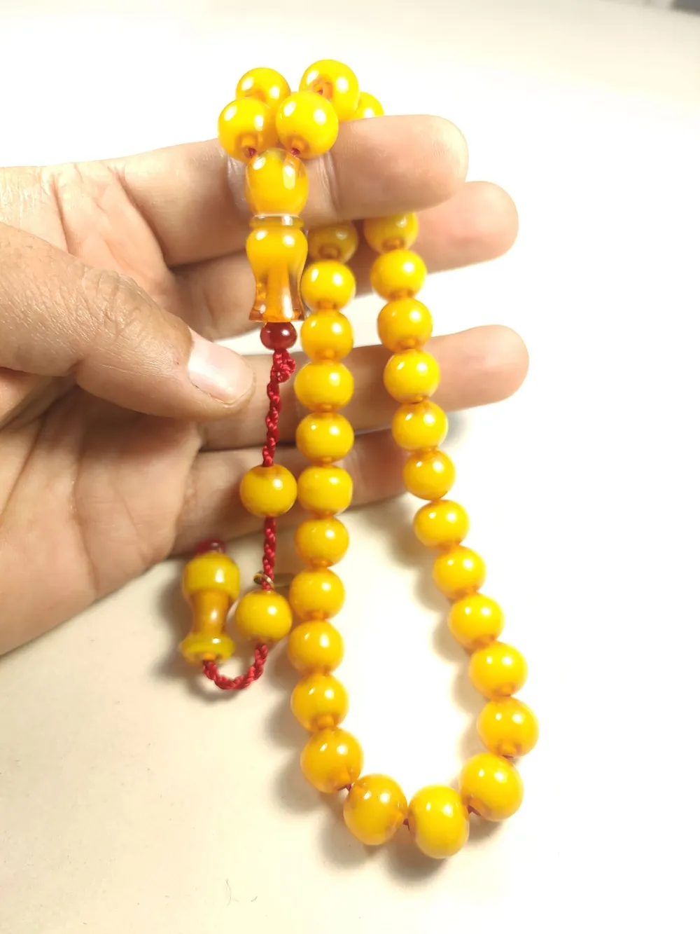 Muhammed Dabbas Usta İşi̇ İmzalı Anti̇k Model Sıkma Kehri̇bar küçük resim 4