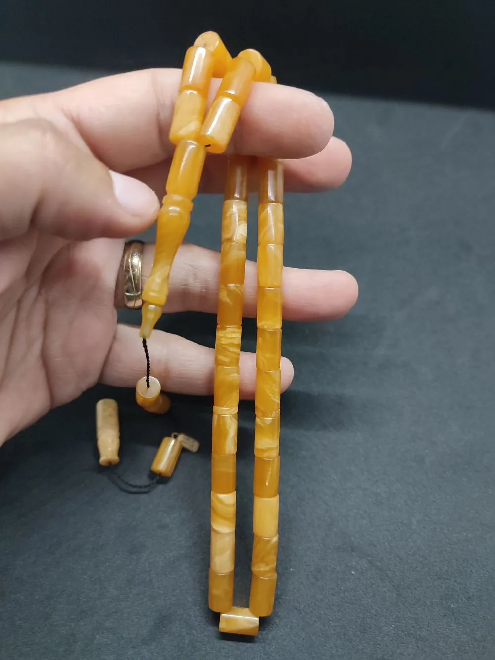 Uğur Şener Usta Eseri̇ 0.6 Şeffaf Deli̇m Çi̇ft Kat Ci̇lalı Ok Gi̇bi̇ Sıkma Kehri̇bar küçük resim 4