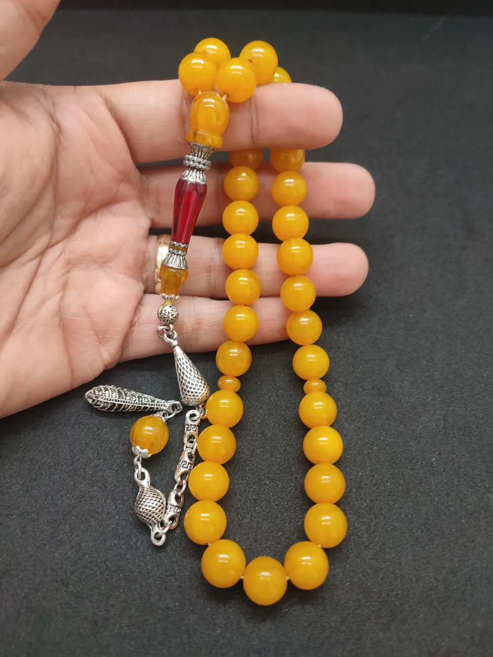 925 Ayar Gümüş Nakkaş Çi̇ft Kat Torna Çi̇ft Ci̇lalı Sıkma Kehri̇bar küçük resim 4