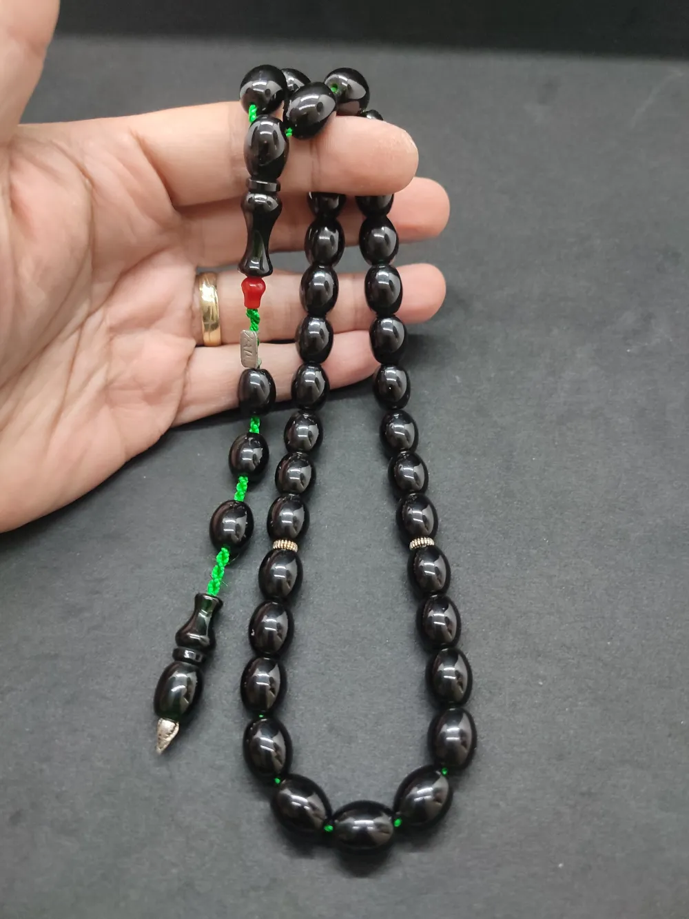 Zeyzun Usta Eseri̇ Di̇k Damar (İmza Çi̇vi̇ Ara Pulları Gümüş) Sıkma Kehri̇bar küçük resim 4