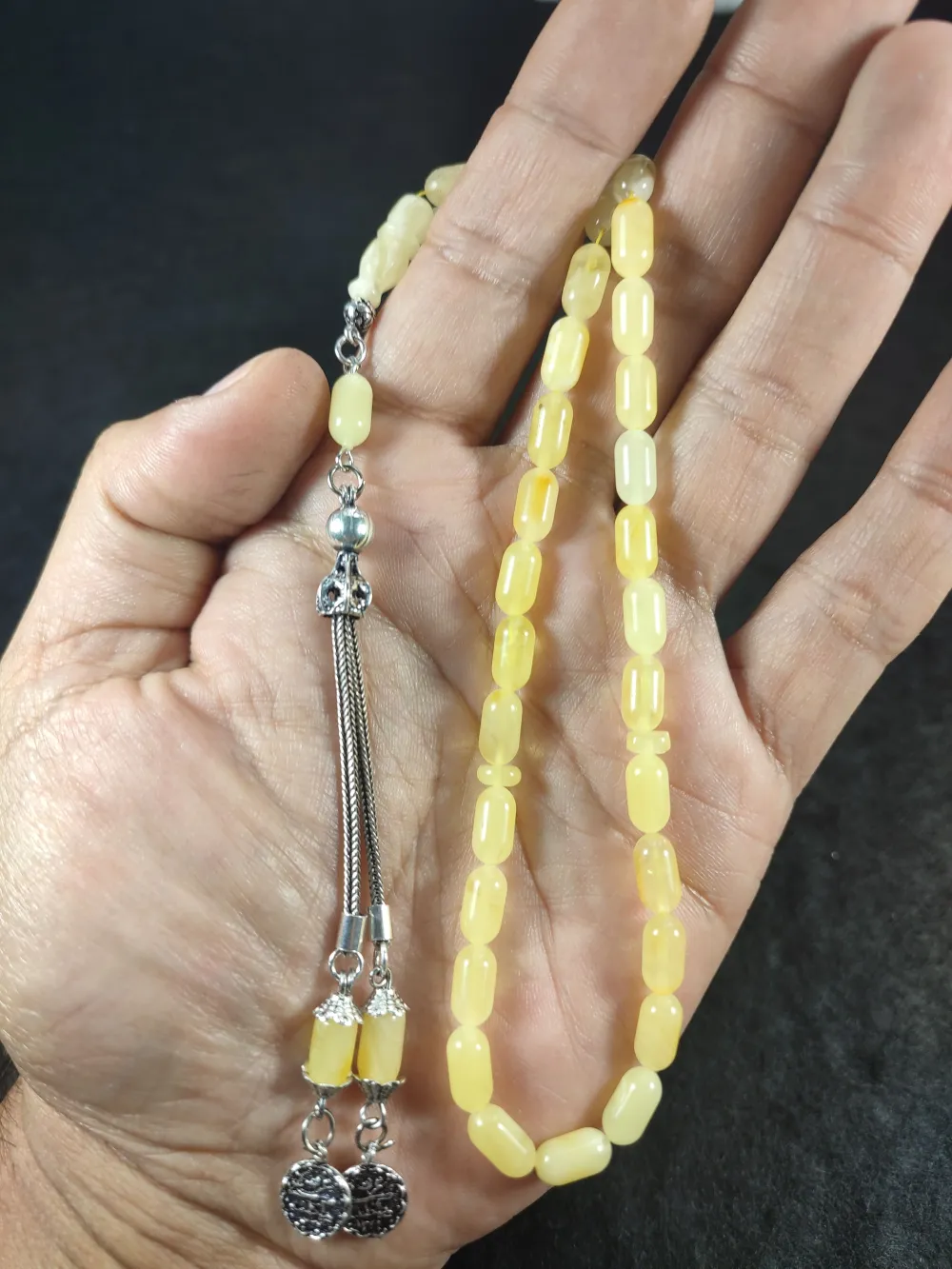 Gümüş Püsküllü 9.80 Gr. Orji̇nal Krali̇çe Baltık Kaya Damla Kehri̇bar küçük resim 3