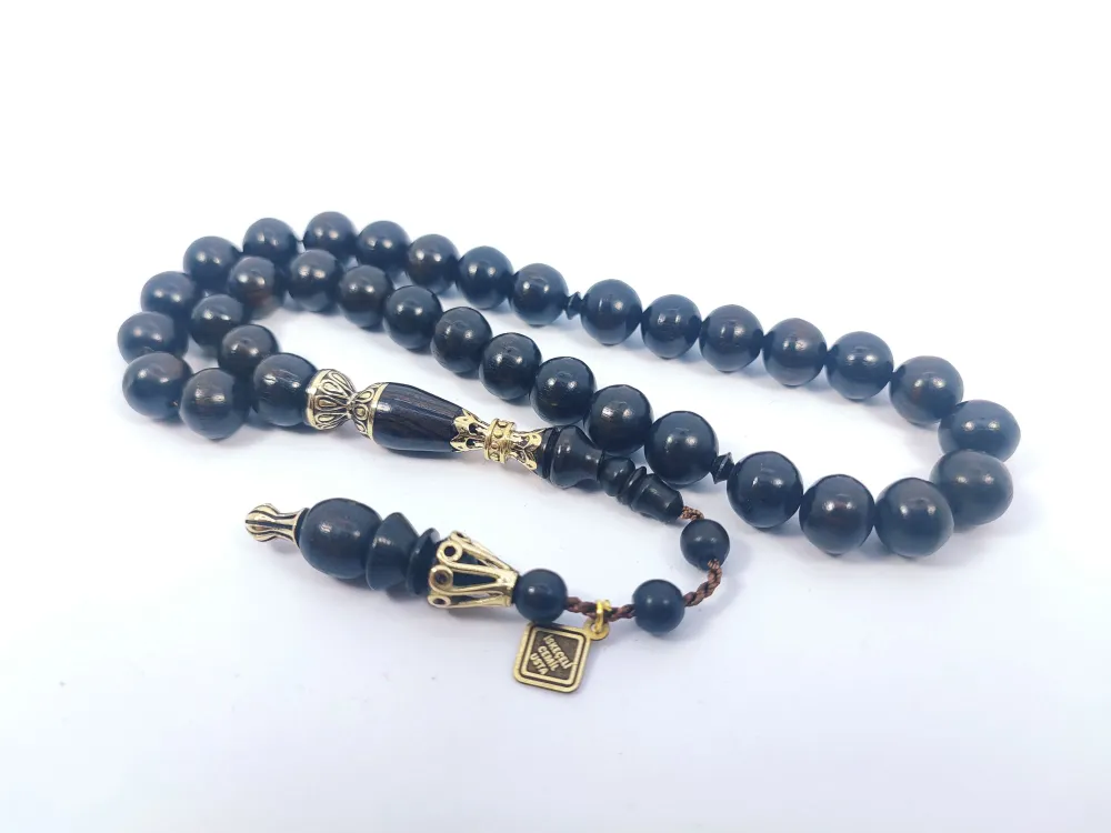 İskeçeli̇ Cemi̇l Usta Eseri̇ Gümüş Nakkaş İri̇ Boy Abanoz Ağacı küçük resim 3