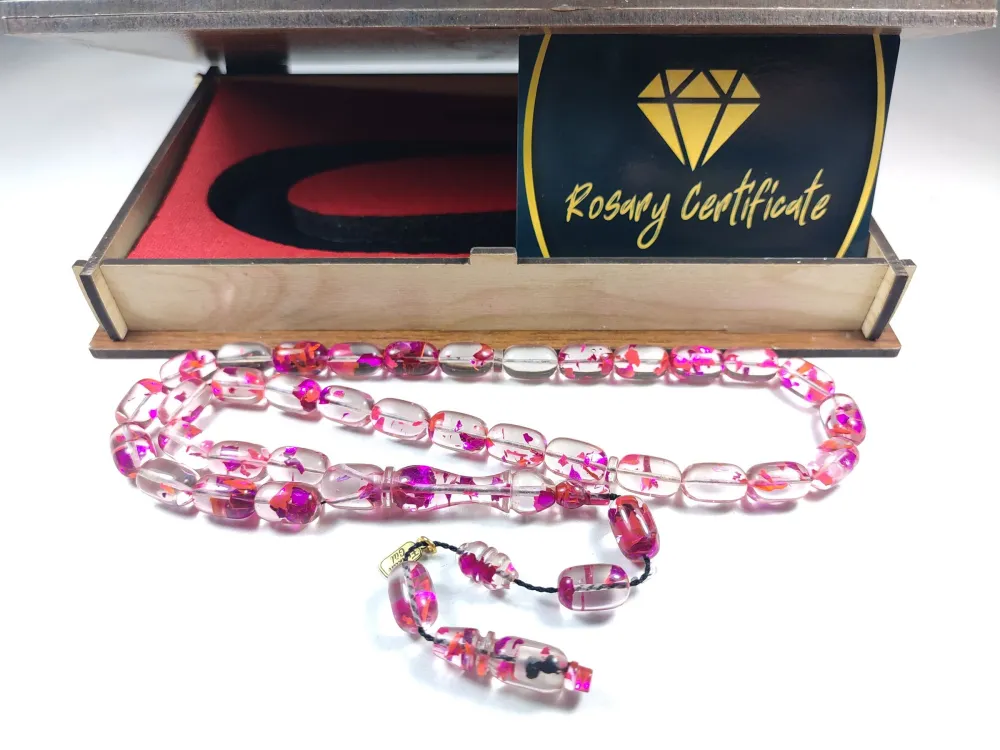 Furkan Gül Usta İşi̇ Gömme Kutulu Dıamond Shıne (Altın Varaklı) Ateş-İ Kehri̇bar küçük resim 3