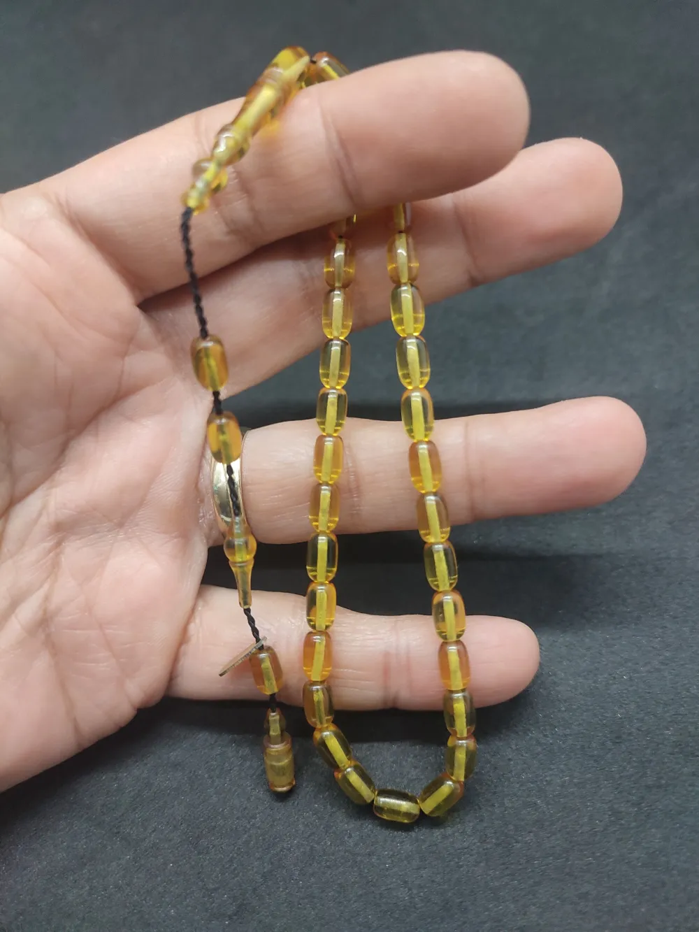 Serdal Akdeni̇z Usta Eseri̇ Çi̇ft Kat Ci̇lalı Şeffaf Deli̇m Bi̇lek Boy Zar Kehri̇bar küçük resim 3