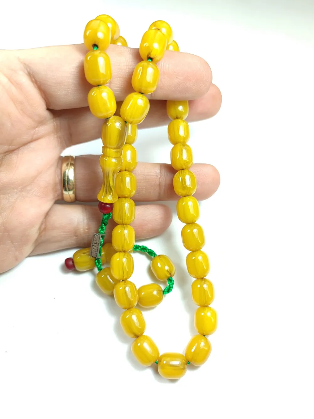 Mahmud Zeyzun Usta İşi̇ İmzalı (İmzası Gümüştür) Sıkma Kehri̇bar küçük resim 4