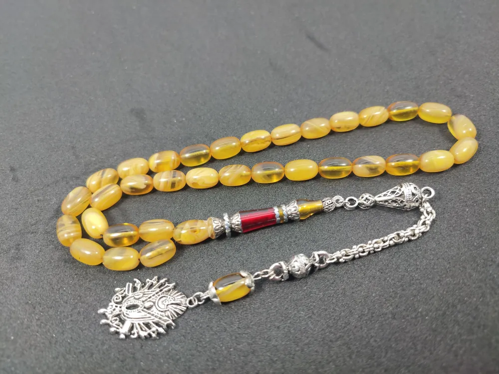 Şevket Alkan Usta İşi̇ 925 Ayar Gümüş Nakkaş İmame  Sıkma Kehri̇bar