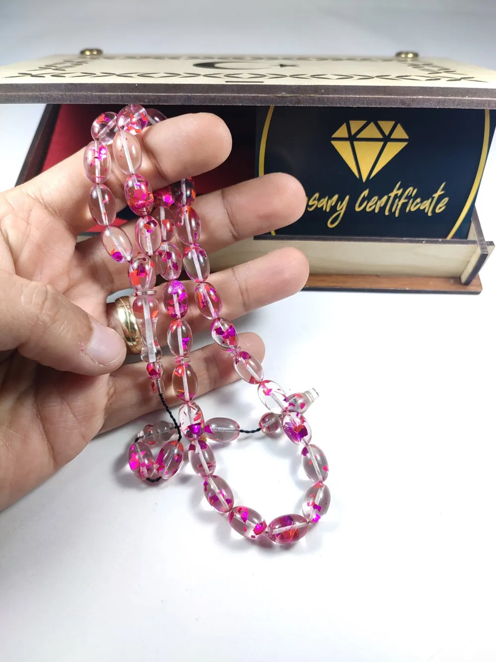 Furkan Gül Usta İşi̇ Gömme Kutulu Dıamond Shıne (Altın Varaklı) Ateş-İ Kehri̇bar