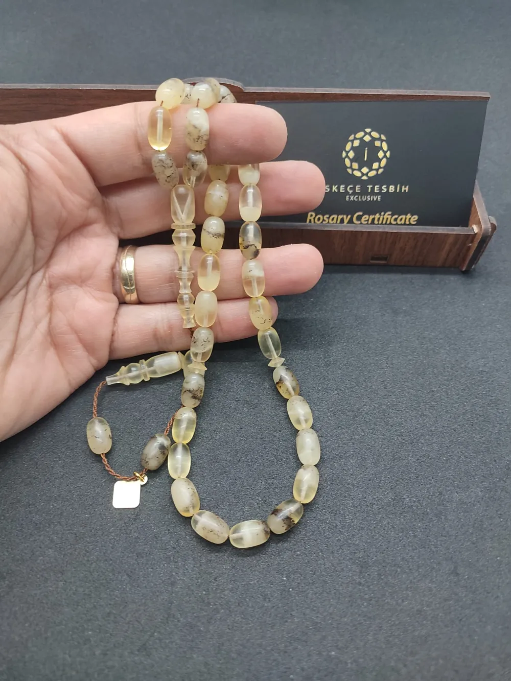 İskeçeli̇ Cemi̇l Usta Eseri̇ 19.35 Gr Toprak Fosi̇lli̇ 0.6 Mm Şeffaf Deli̇m Mat Kaya küçük resim 4