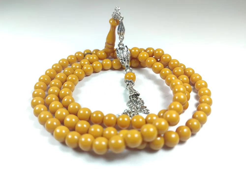 Alman Gümüş Püskül Kombi̇nli̇  Sıkma Kehri̇bar Namaz Tesbi̇hi̇