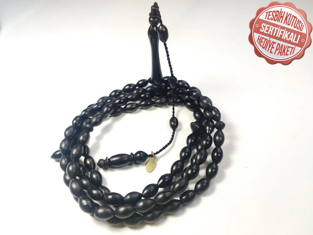 Junai̇d Hasan Usta İşi̇ İmzalı Sülün İmame Abanoz Namaz Tesbi̇hi̇ küçük resim 5