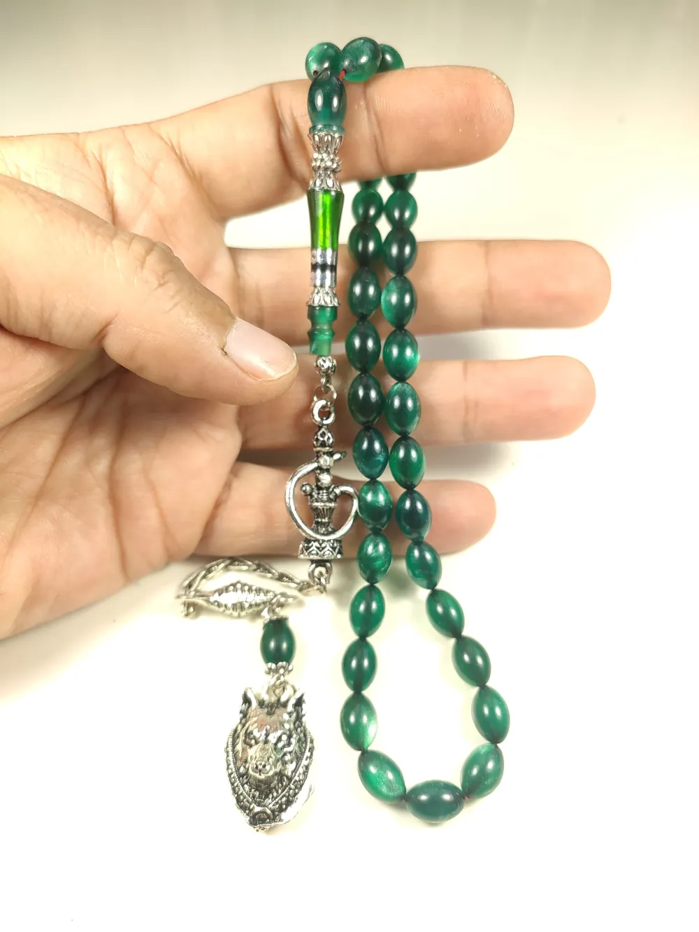 925 Ayar Gümüş Nakkaş İp Yolu Eski̇tme Multi̇ Color Sıkma Kehri̇bar küçük resim 4