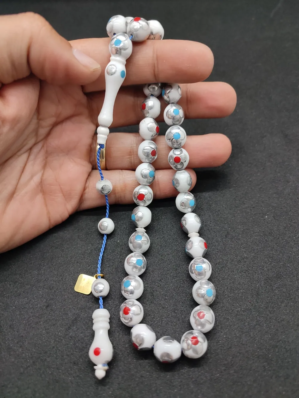 İskeçeli̇ Cemi̇l Usta Eseri̇ Papatya İşlemeli̇ Mi̇ne Ve Fi̇ruzeli̇ Deve Kemi̇ği̇ küçük resim 5