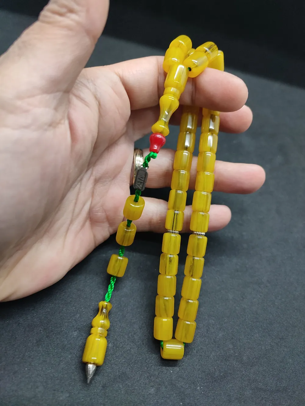 Zeyzun Usta Eseri̇ (İmza Çi̇vi̇ Ara Pulları Gümüş) Sıkma Kehri̇bar küçük resim 4