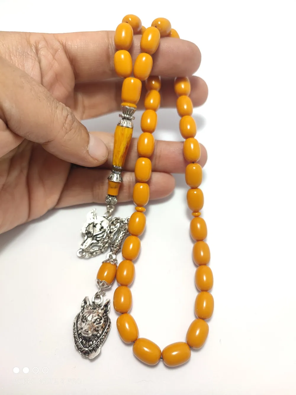 925 Ayar Gümüş Nakkaş İmame  Sıkma Kehri̇bar küçük resim 4