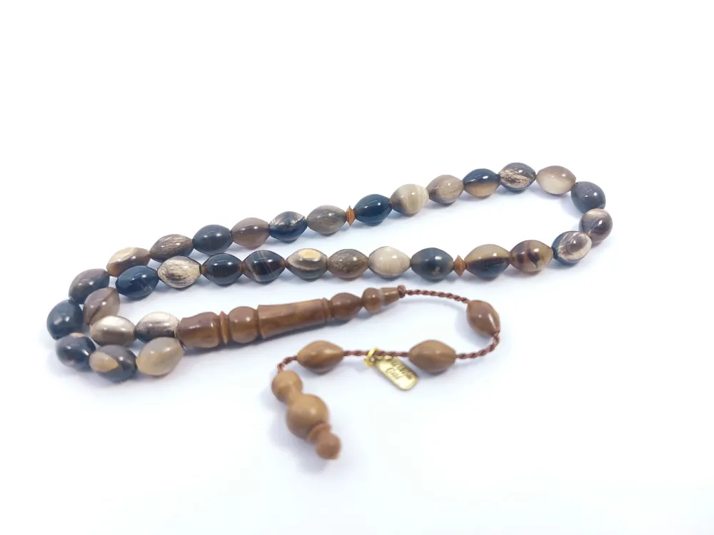 Furkan Gül Usta Eseri̇ İmzalı Nadi̇r Tür Bi̇zon Boynuzu İmame Kuka Kombi̇nli̇ küçük resim 3