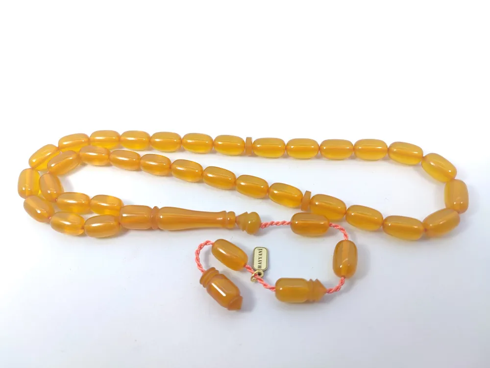 Hayyani̇ Usta İşi̇ İmzalı Rengi̇n Zi̇rvesi̇ Sıkma Kehri̇bar küçük resim 2