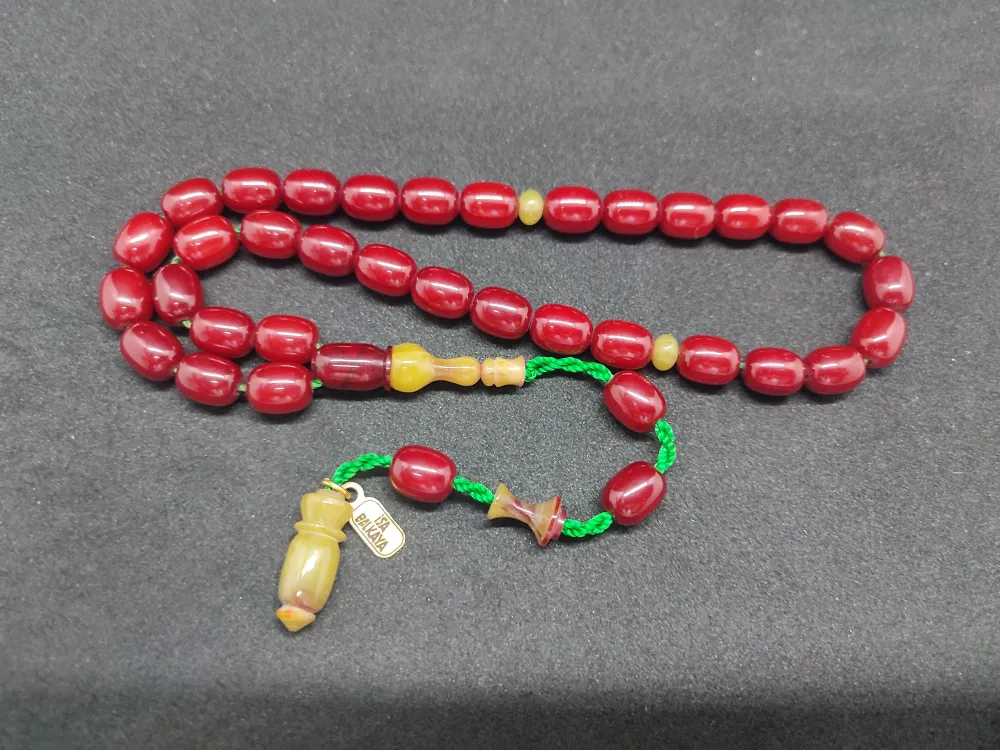 İsa Balkaya Usta Eseri̇ Çi̇ft Parça İmame Havşalı  Eski̇ Usul Sıkma Kehri̇bar küçük resim 2