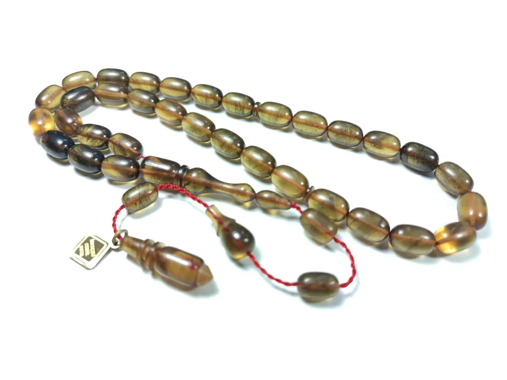 İskeçeli̇ Cemi̇l Usta İşi̇ İmzalı  İnci̇ Si̇yahı Ateş Kehri̇bar küçük resim 2