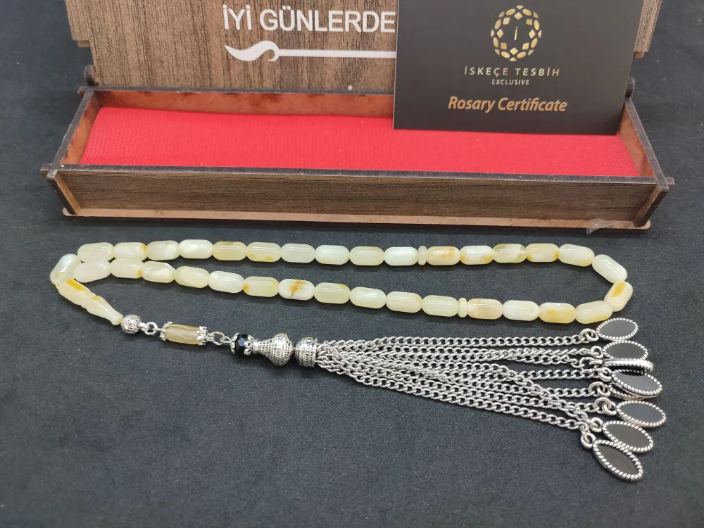 Ahşap Kutulu 475 Ayar Gümüş Püsküllü Kali̇ngrad Kaya Damla 12.20 Gr. küçük resim 2