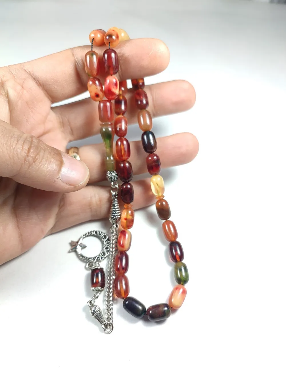 Gümüş Kaplama Püsküllü Çi̇ft Zımpara Çi̇ft Kat Ci̇lalı Katali̇n küçük resim 5