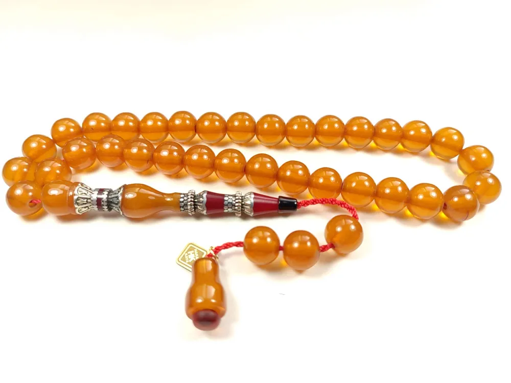 Hakan Kaya Usta İmzalı 925 Ayar Gümüş Nakkaş İmame Sıkma Kehri̇bar küçük resim 3