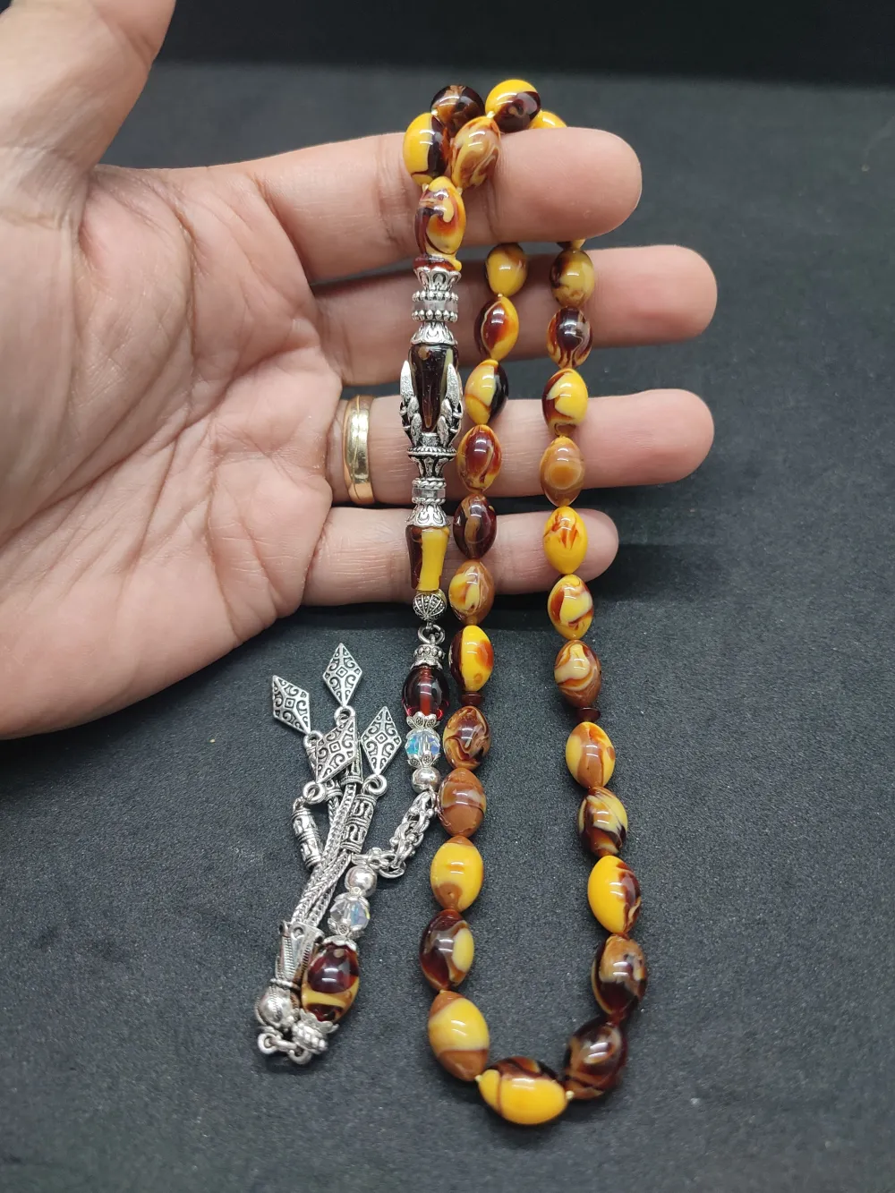 Zeyn Usta Eseri̇ Gümüş Nakkaş İmame Pençe Model Sıkma Kehri̇bar küçük resim 4