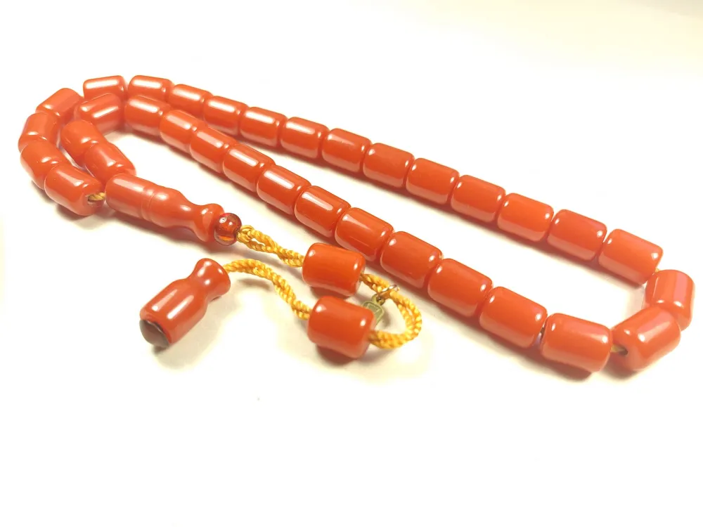 Muhammed Dabbas Usta İşi̇ İmzalı Anti̇k Model Sıkma Kehri̇bar küçük resim 2