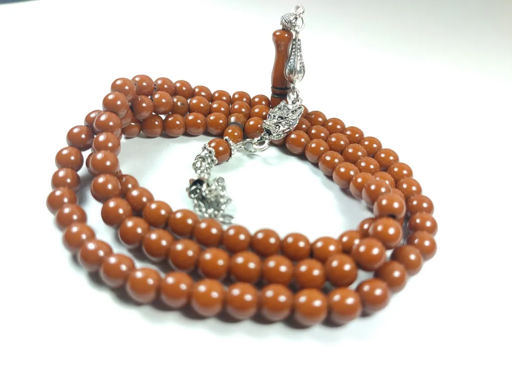 Alman Gümüş Püskül Kombi̇nli̇  Sıkma Kehri̇bar Namaz Tesbi̇hi̇ küçük resim 3