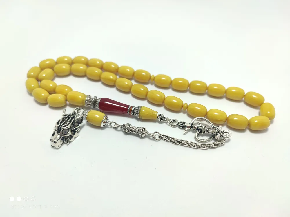 925 Ayar Gümüş Nakkaş İmame  Sıkma Kehri̇bar küçük resim 3