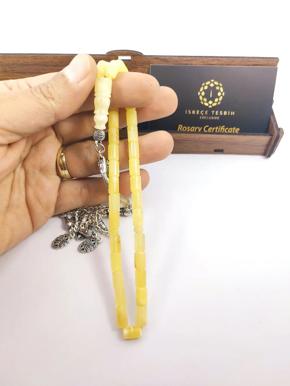 Gümüş Püsküllü İskeçeli̇ Cemi̇l Usta Eseri̇ 10.50 Gr. Li̇tfanya Kaya Damla Kehri̇bar küçük resim 5