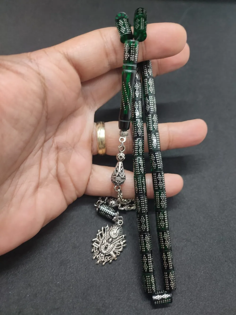 Emrah Baran Usta İşi̇ 925 Ayar Gümüş Çakımlı (10.000 Çakım) Ateş-İ Kehri̇bar küçük resim 5