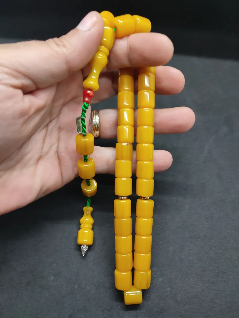 Zeyzun Usta Eseri̇ (İmza Çi̇vi̇ Ara Pulları Gümüş) Sıkma Kehri̇bar küçük resim 4