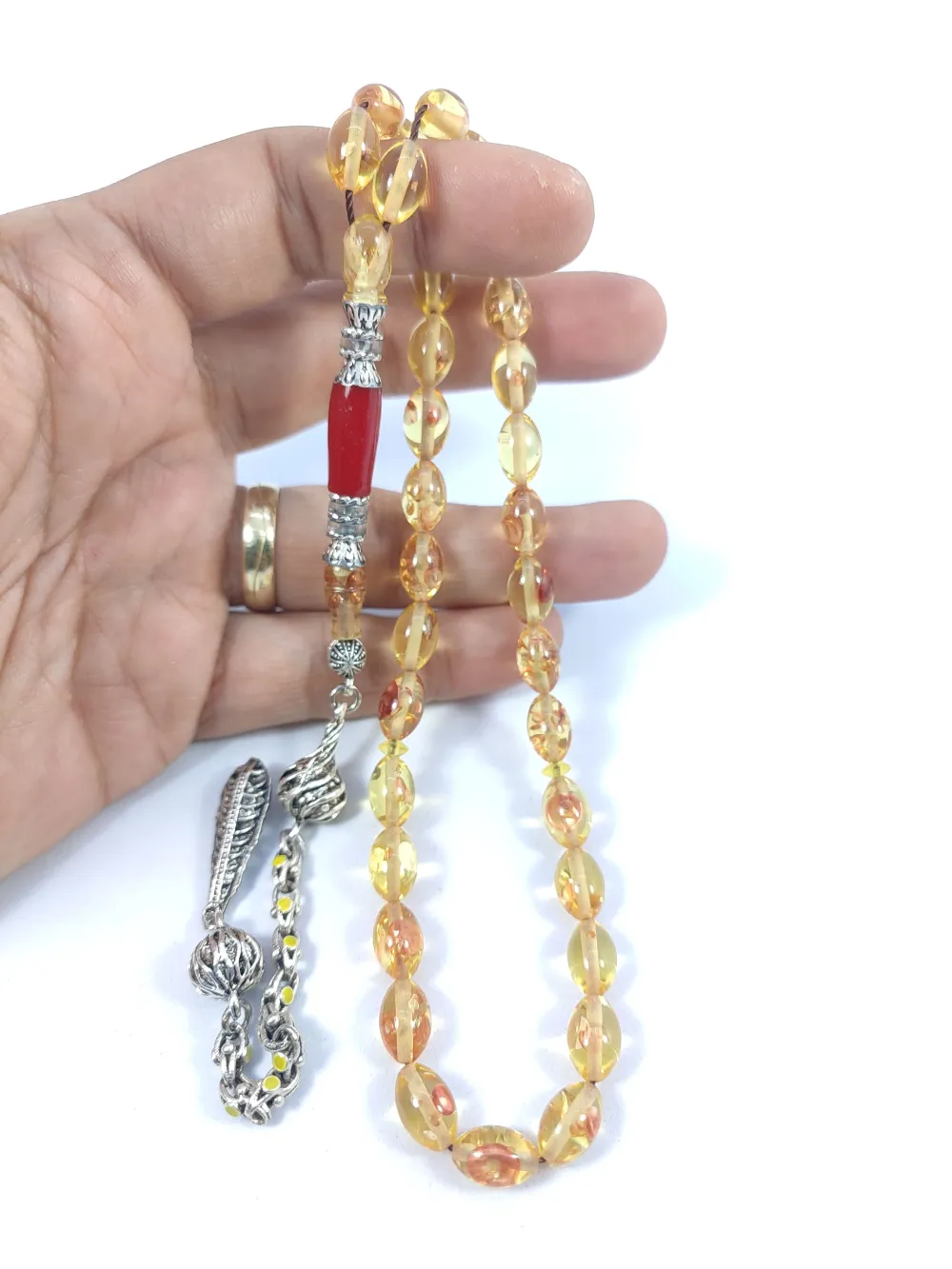 Şevket Alkan Usta Eseri̇ Gümüş Nakkaş İşlemeli̇ Ateş-İ Kehri̇bar küçük resim 4