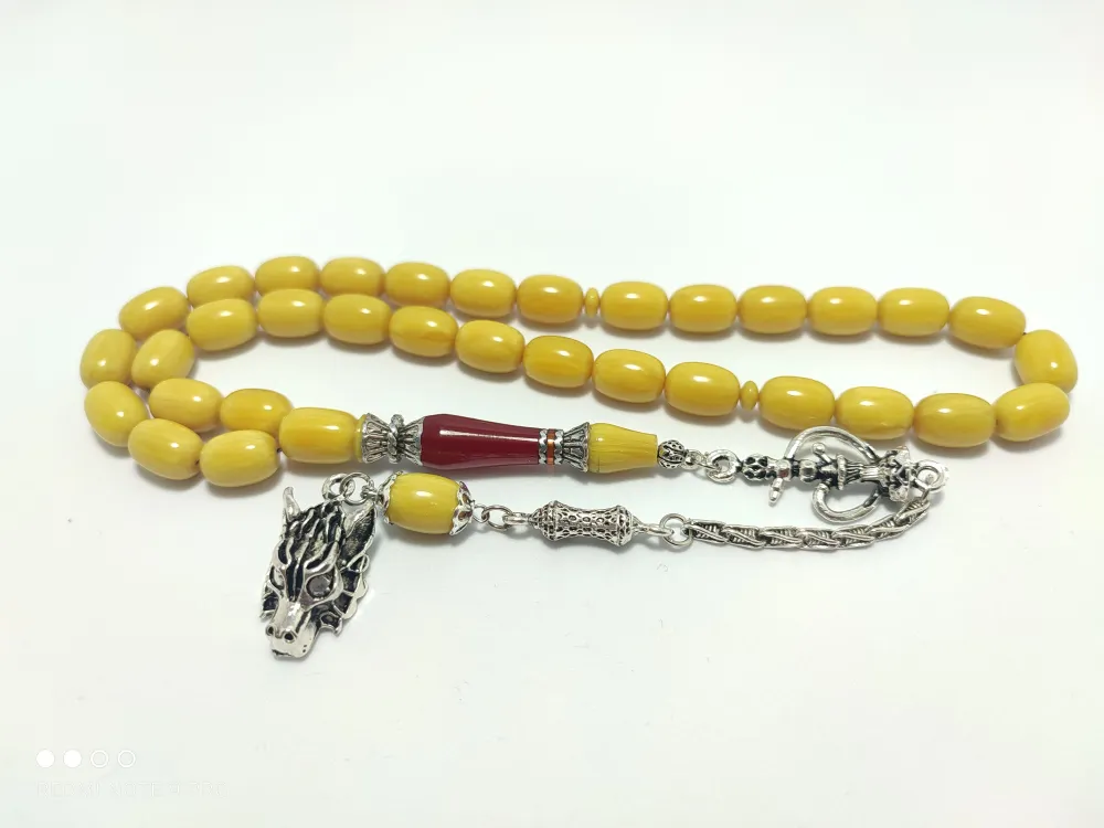 925 Ayar Gümüş Nakkaş İmame  Sıkma Kehri̇bar küçük resim 2