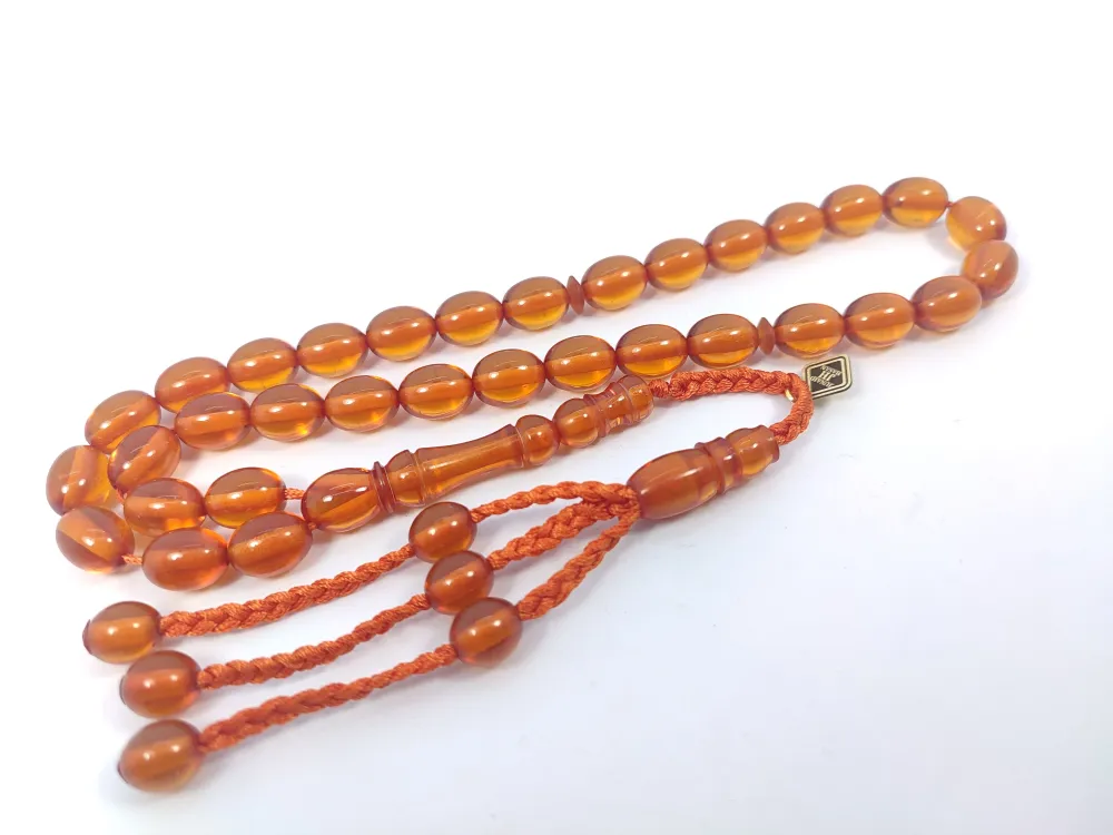 Junai̇d Hasan Usta İmzalı 12 Kat İpe Di̇zi̇lmi̇ş Eski̇ Usul Ateş-İ Kehri̇bar