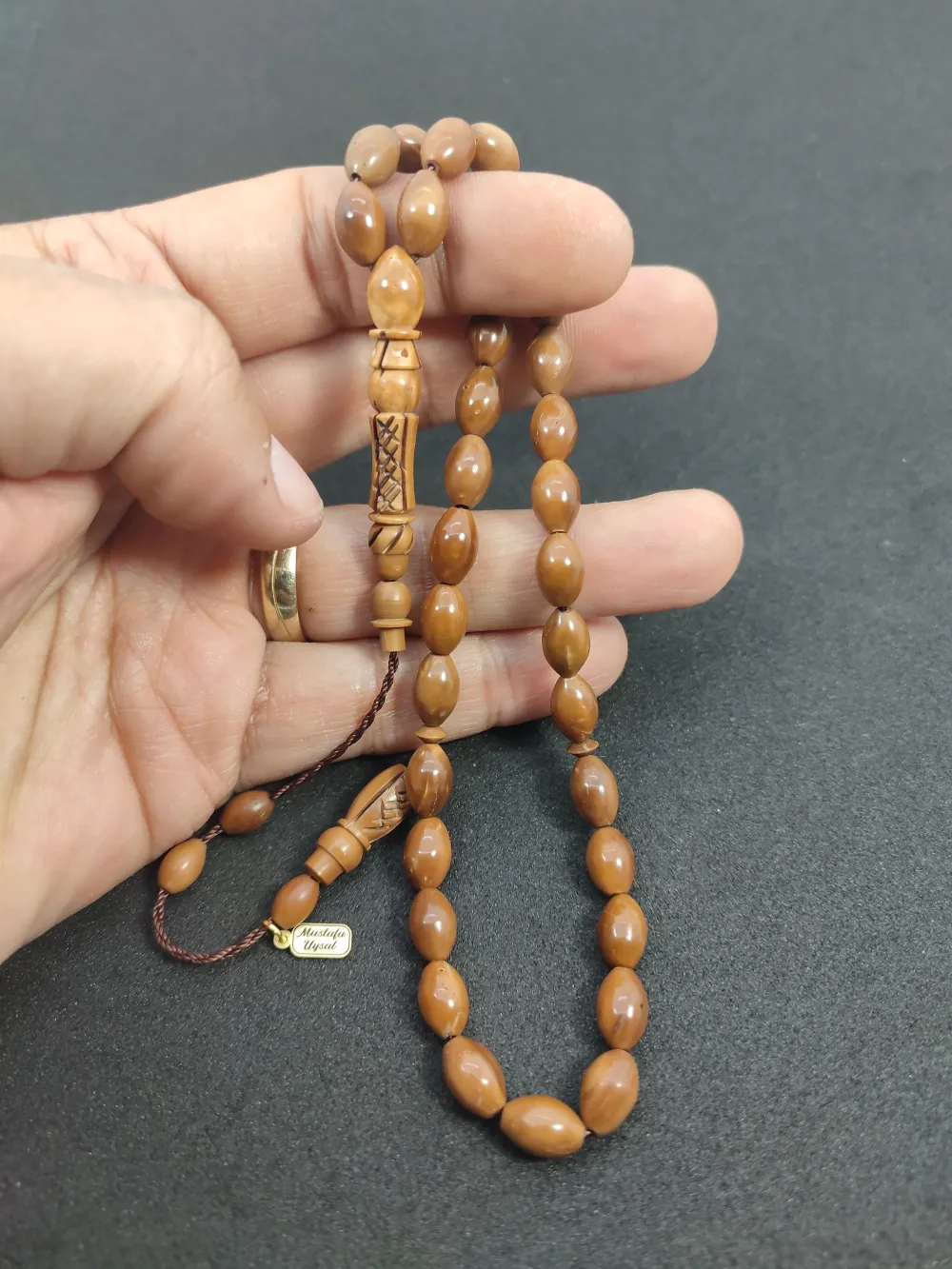 Mustafa Uysal Usta Eseri̇ İmame Hi̇tame Kalem Oyma  Naturel Kuka küçük resim 4