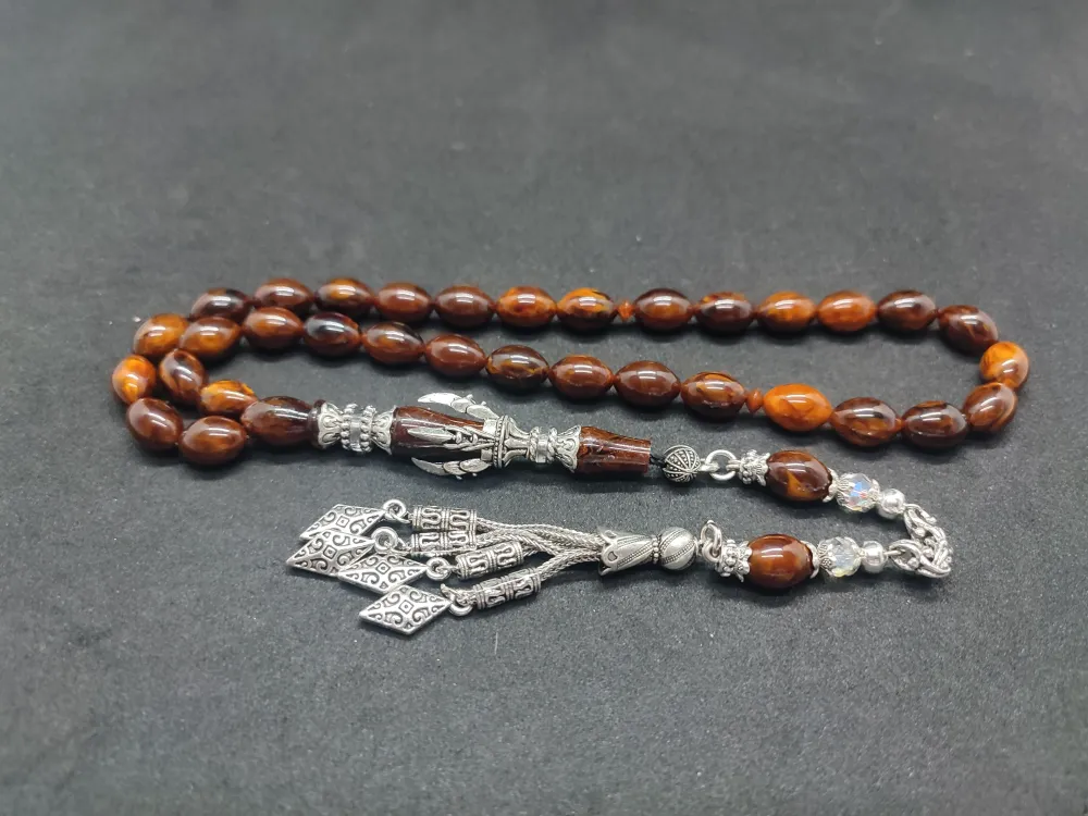 Zeyn Usta Eseri̇ Gümüş Nakkaş İmame Pençe Model Sıkma Kehri̇bar küçük resim 3