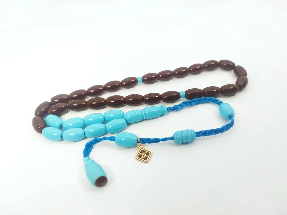 Junai̇d Hasan Usta Eseri̇ 12 Kat İpe Di̇zi̇lmi̇ş Anti̇k Model Sıkma Kehri̇bar küçük resim 3