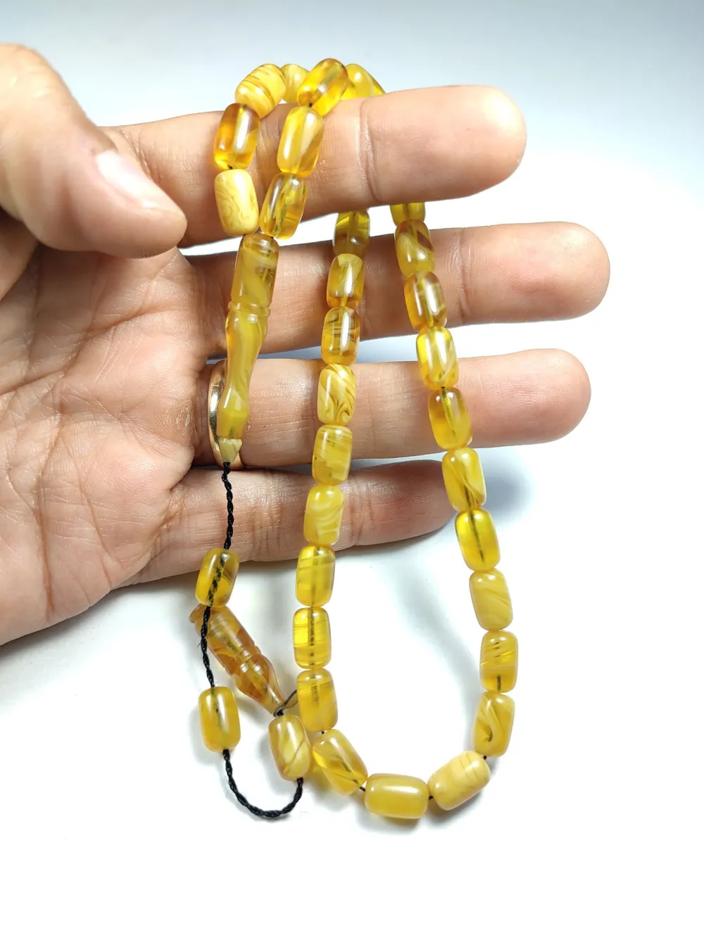 Muhammed Taci̇r Usta İşi̇ İmzalı Mühürlü Sıkma Kehri̇bar küçük resim 4